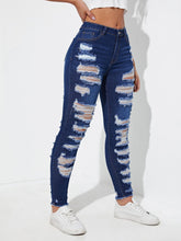 Load image into Gallery viewer, Love God. Store Women Jeans Ladder Distressed Raw Trim Skinny Jeans price
