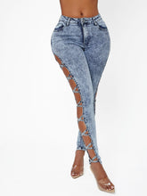 Charger l&#39;image dans la galerie, Love God. Store Women Jeans SXY Crisscross Cutout Skinny Jeans price
