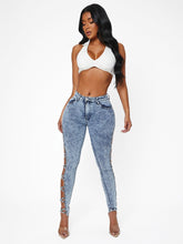 Charger l&#39;image dans la galerie, Love God. Store Women Jeans SXY Crisscross Cutout Skinny Jeans price
