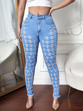 Charger l&#39;image dans la galerie, Love God. Store Women Jeans SXY Ripped Raw Hem Skinny Jeans price
