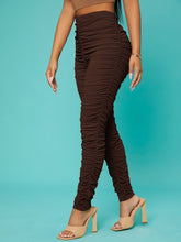 Charger l&#39;image dans la galerie, Love God. Store Women Leggings Chocolate Brown / XS SXY High Waist Ruched Leggings price
