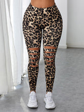 Charger l&#39;image dans la galerie, Love God. Store Women Leggings Leopard Print Cut Out Front Leggings price
