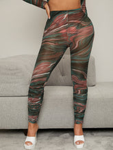 Charger l&#39;image dans la galerie, Love God. Store Women Leggings SXY Allover Print Ruched Mesh Leggings price
