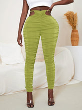 Charger l&#39;image dans la galerie, Love God. Store Women Leggings SXY Cut Out Waist Ruched Leggings price
