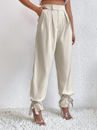 Love God. Store Women Pants High Waist Knot Hem Pants price