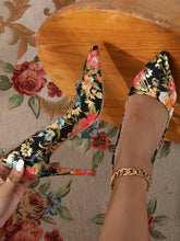 Charger l&#39;image dans la galerie, Love God. Store Women Pumps Floral Pattern Point Toe Court Pumps price
