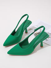 Charger l&#39;image dans la galerie, Love God. Store Women Pumps Green / CN35 Stiletto Heeled Slingback Pumps price
