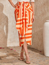 Charger l&#39;image dans la galerie, Love God. Store Women Skirts Orange / S Striped Knot Front Skirt price
