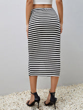 Charger l&#39;image dans la galerie, Love God. Store Women Skirts Striped Knot Front Split Hem Skirt price
