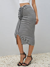 Charger l&#39;image dans la galerie, Love God. Store Women Skirts Striped Knot Front Split Hem Skirt price
