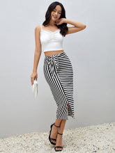 Charger l&#39;image dans la galerie, Love God. Store Women Skirts Striped Knot Front Split Hem Skirt price
