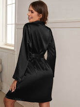 Charger l&#39;image dans la galerie, Love God. Store Women Sleepwear Draped Collar Satin Cami Dress Belted Robe PJ Set price
