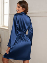 Charger l&#39;image dans la galerie, Love God. Store Women Sleepwear Draped Collar Satin Cami Dress Belted Robe PJ Set price
