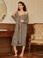 Charger l&#39;image dans la galerie, Love God. Store Women Sleepwear Leopard Open Front Robe Cami Dress PJ Set price
