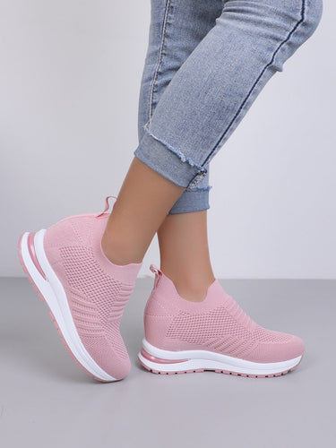 Love God. Store Women Sneakers Knit Detail Hidden Heeled Wedge Sneakers price