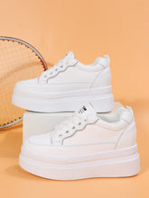 Charger l&#39;image dans la galerie, Love God. Store Women Sneakers White / CN35 Two Tone Lace up Front Wedge Sneakers price
