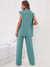 Charger l&#39;image dans la galerie, Love God. Store Women Suit Sets Flap Detail Button Front Waistcoat Tailored Pants price
