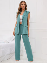 Charger l&#39;image dans la galerie, Love God. Store Women Suit Sets Flap Detail Button Front Waistcoat Tailored Pants price
