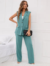 Charger l&#39;image dans la galerie, Love God. Store Women Suit Sets Flap Detail Button Front Waistcoat Tailored Pants price
