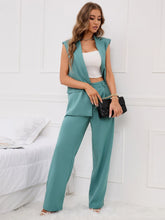 Charger l&#39;image dans la galerie, Love God. Store Women Suit Sets Flap Detail Button Front Waistcoat Tailored Pants price
