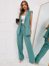 Charger l&#39;image dans la galerie, Love God. Store Women Suit Sets Flap Detail Button Front Waistcoat Tailored Pants price
