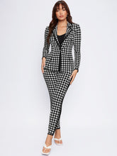 Charger l&#39;image dans la galerie, Love God. Store Women Suit Sets Houndstooth Print Blazer Pants Suit Set price
