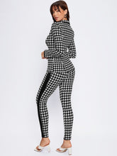 Charger l&#39;image dans la galerie, Love God. Store Women Suit Sets Houndstooth Print Blazer Pants Suit Set price
