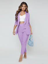 Charger l&#39;image dans la galerie, Love God. Store Women Suit Sets Lilac Purple / XS Shawl Neck Open Front Blazer Pants Suit price
