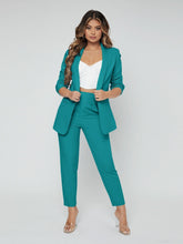 Charger l&#39;image dans la galerie, Love God. Store Women Suit Sets Shawl Neck Open Front Blazer Pants Suit price
