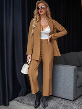 Charger l&#39;image dans la galerie, Love God. Store Women Suit Sets Single Breasted Blazer Seam Detail Tailored Pants price
