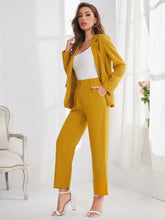 Charger l&#39;image dans la galerie, Love God. Store Women Suit Sets Solid Button Front Blazer Tailored Pants price
