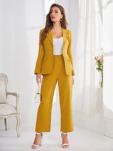 Charger l&#39;image dans la galerie, Love God. Store Women Suit Sets Solid Button Front Blazer Tailored Pants price
