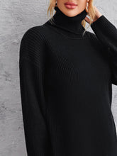 Lade das Bild in den Galerie-Viewer, Love God. Store Women Sweaters Solid High Neck Split Hem Sweater price
