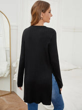 Lade das Bild in den Galerie-Viewer, Love God. Store Women Sweaters Solid Ribbed Knit Split Hem Sweater price
