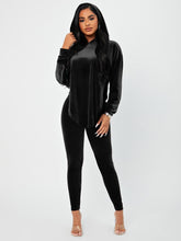 Charger l&#39;image dans la galerie, Love God. Store Women Two-piece Outfits Black / XS Velvet Drop Shoulder Hoodie Pants Set price
