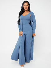 Charger l&#39;image dans la galerie, Love God. Store Women Two-piece Outfits Blue / XS Open Front Rib knit Coat Pants Set With Camisole price
