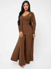 Charger l&#39;image dans la galerie, Love God. Store Women Two-piece Outfits Brown / XS Open Front Rib knit Coat Pants Set With Camisole price
