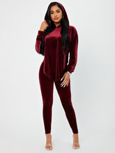 Charger l&#39;image dans la galerie, Love God. Store Women Two-piece Outfits Burgundy / XS Velvet Drop Shoulder Hoodie Pants Set price
