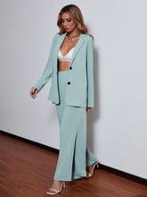 Charger l&#39;image dans la galerie, Love God. Store Women Two-piece Outfits Lapel Collar Button Through Blouse Split Pants price
