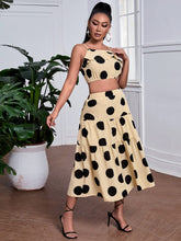 Charger l&#39;image dans la galerie, Love God. Store Women Two-piece Outfits Polka Dot Ruffle Trim Cami Top Skirt price
