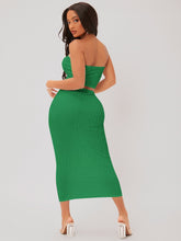 Charger l&#39;image dans la galerie, Love God. Store Women Two-piece Outfits SXY Textured Crop Tube Top Pencil Skirt Set price
