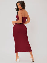 Charger l&#39;image dans la galerie, Love God. Store Women Two-piece Outfits SXY Textured Crop Tube Top Pencil Skirt Set price
