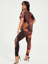 Charger l&#39;image dans la galerie, Love God. Store Women Two-piece Outfits Tie Dye Drop Shoulder Top Leggings Set price
