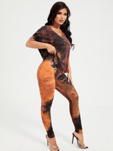 Charger l&#39;image dans la galerie, Love God. Store Women Two-piece Outfits Tie Dye Drop Shoulder Top Leggings Set price
