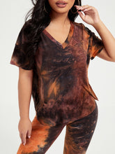 Charger l&#39;image dans la galerie, Love God. Store Women Two-piece Outfits Tie Dye Drop Shoulder Top Leggings Set price
