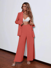 Charger l&#39;image dans la galerie, Love God. Store Women Two-piece Outfits Watermelon Pink / S Lapel Collar Button Through Blouse Split Pants price
