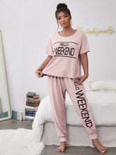 Charger l&#39;image dans la galerie, Love God. Store XL Size Pajama Sets Baby Pink / 1XL XL Slogan Graphic Pajama Set price
