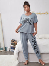 Charger l&#39;image dans la galerie, Love God. Store XL Size Pajama Sets Dusty Blue / 1XL XL Slogan Graphic Pajama Set price
