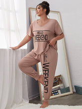 Charger l&#39;image dans la galerie, Love God. Store XL Size Pajama Sets Dusty Pink / 1XL XL Slogan Graphic Pajama Set price
