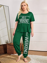 Charger l&#39;image dans la galerie, Love God. Store XL Size Pajama Sets Green / 1XL XL Slogan Graphic Pajama Set price
